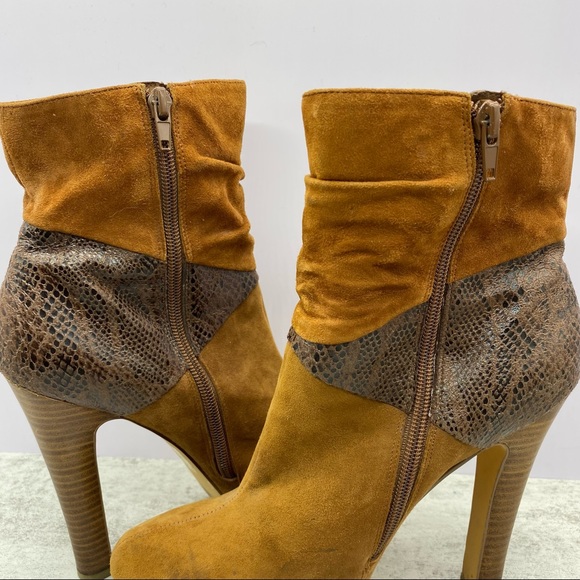 Bakers- Camel Suede Snake Print Slouch platform bootie 8.5 - Picture 4 of 9